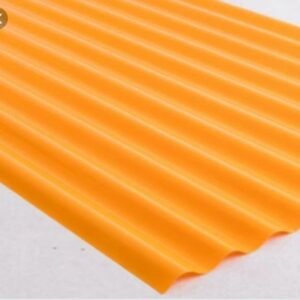bafaa3df69f029e031995a151f1c151a - Orange corrugated plastic sheet with parallel ridges laid on a light surface.