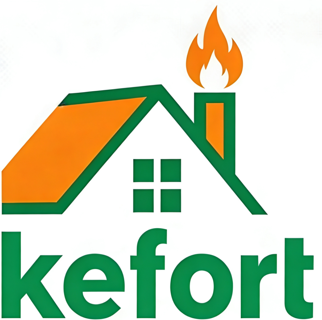 微信图片_20260324154252_288_159 - Logo of a house with a green roof and orange chimney flame, with the word keFort in green