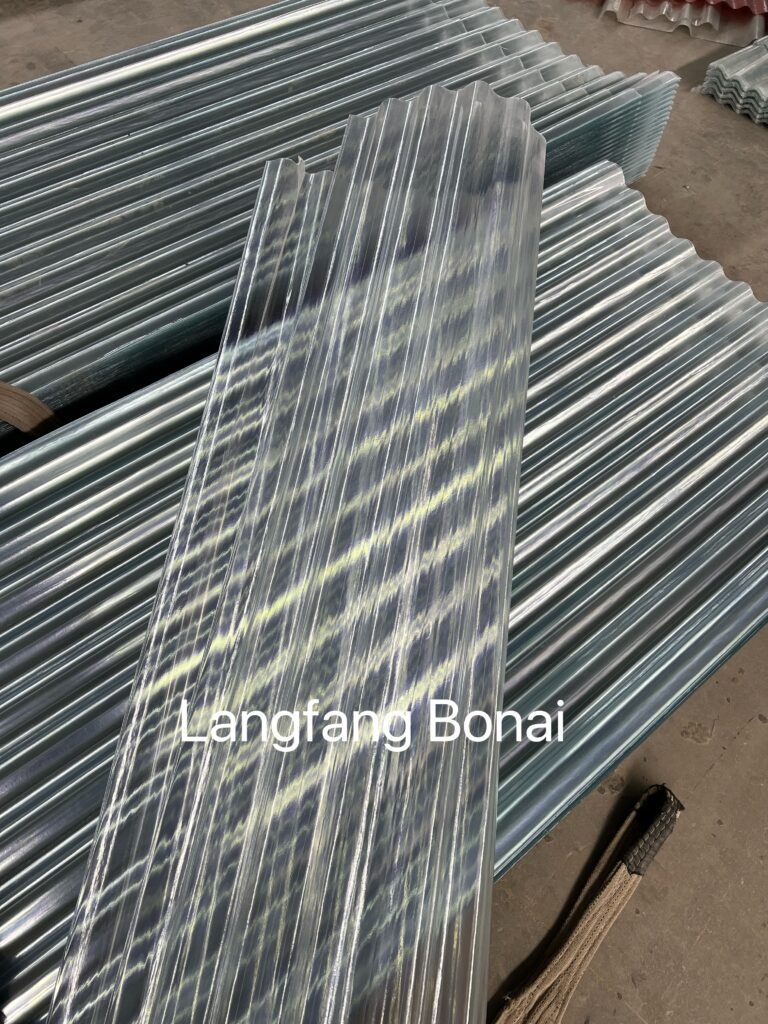 FRP roofing sheet for greenhouse installation